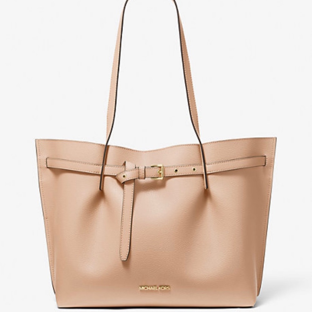 Michael Kors Emilia Leather Tote Beige Blush